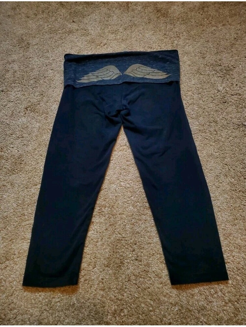 Victoria’s Secret Angel Wings Foldover Crop Leggings Capri Y2K Size Small Y2k